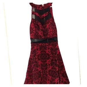 Windsor maroon and black mini dress
